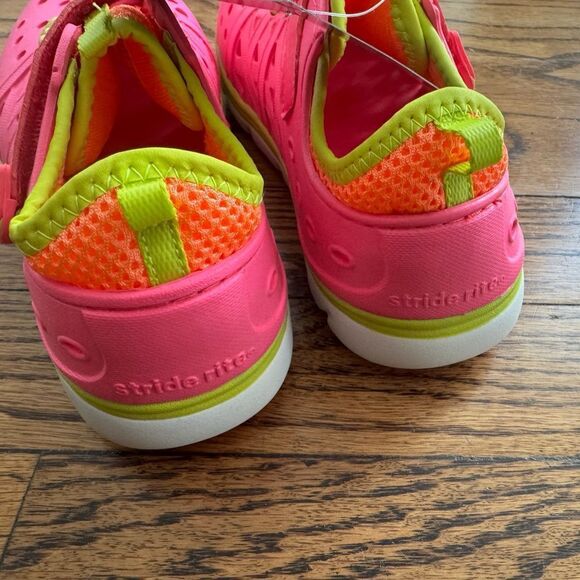 NWT New STRIDE RITE Phibian Land 2 Water Shoes Sandals Neon Pink Orange Yellow 1 - Picture 11 of 11